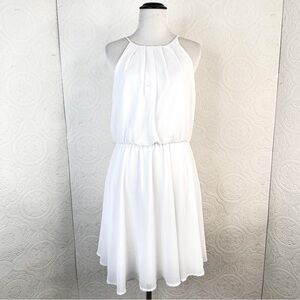 NEW Francesca's Dress sz Medium White Sleeveless Chiffon Romantic Garden Dress